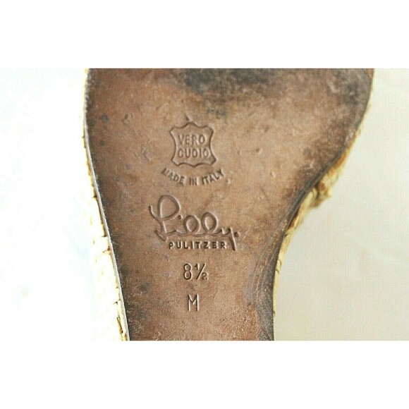 Lilly Pulitzer Espadrilles Italian Pink Slides Wedge Shoes Sandal Womens 8.5 - Picture 5 of 5